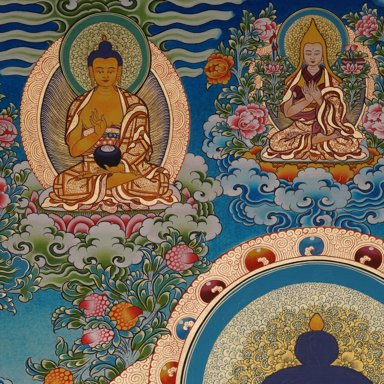 Hand-Painted Tibetan Thangka | Shakyamuni | Collectible Tibetan Art, Traditional Wall Decor for Home & Meditation Space