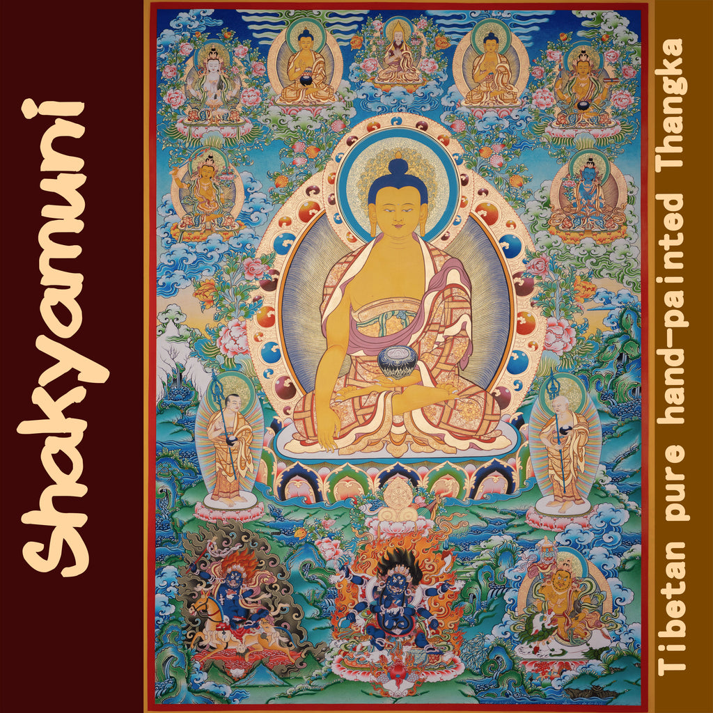 Hand-Painted Tibetan Thangka | Shakyamuni | Collectible Tibetan Art, Traditional Wall Decor for Home & Meditation Space