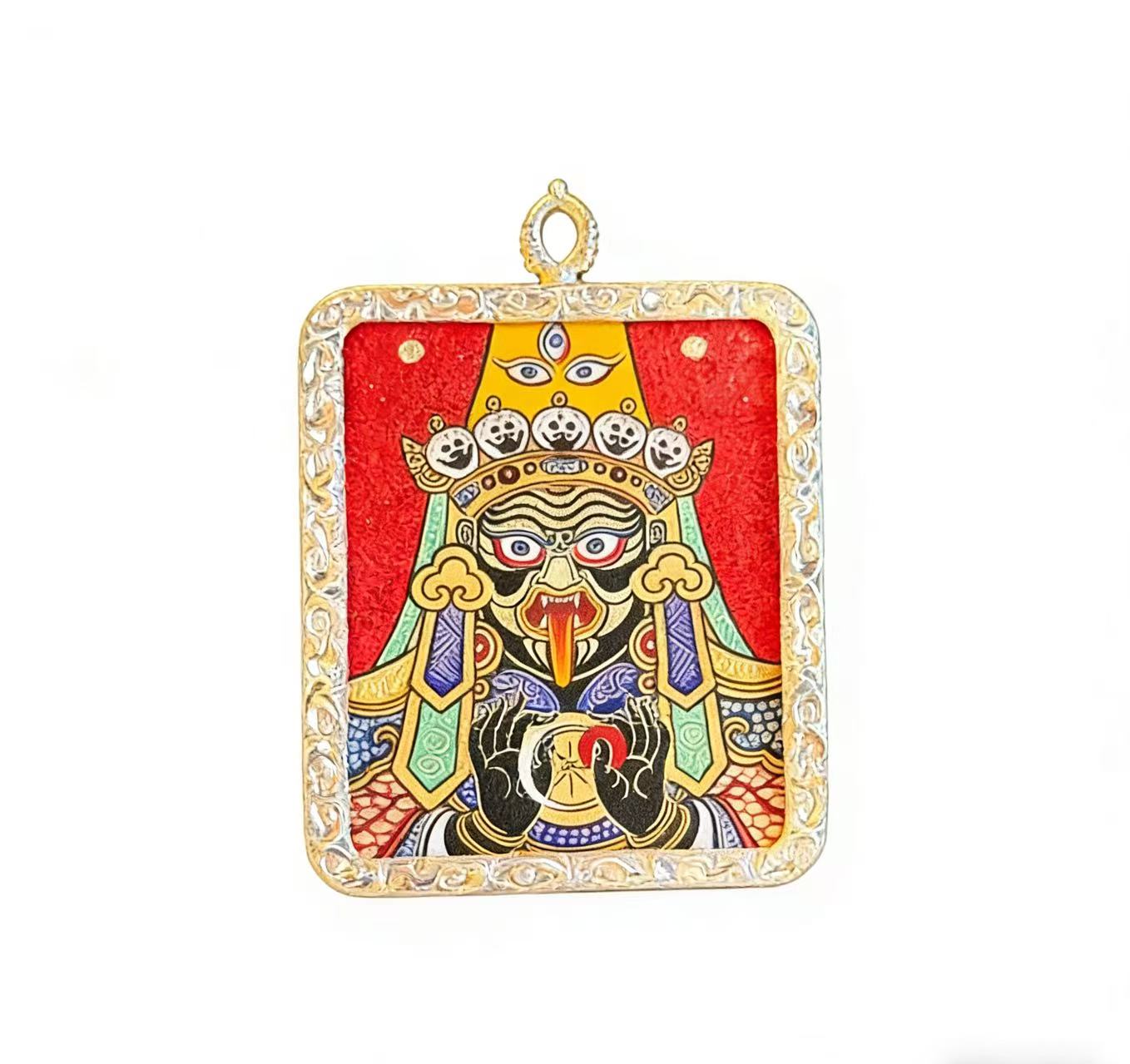 Zashi Lhamo Thangka Pendant Handmade |Tibetan Thangka Pendant Necklace | Traditional Hand-Painted Tibetan Cultural Art Jewelry | Natural Mineral Pigments | Limited Edition Craft|