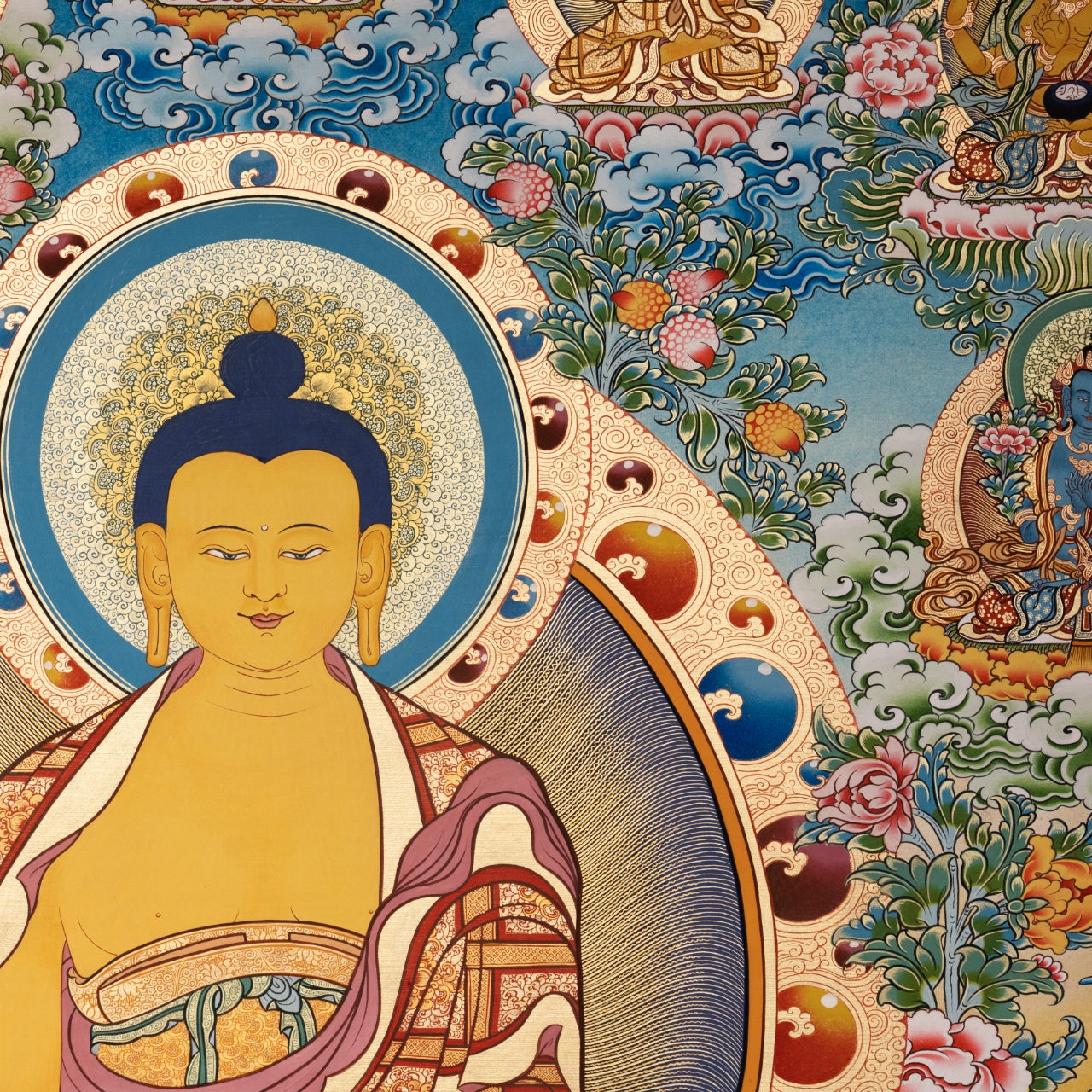 Hand-Painted Tibetan Thangka | Shakyamuni | Collectible Tibetan Art, Traditional Wall Decor for Home & Meditation Space