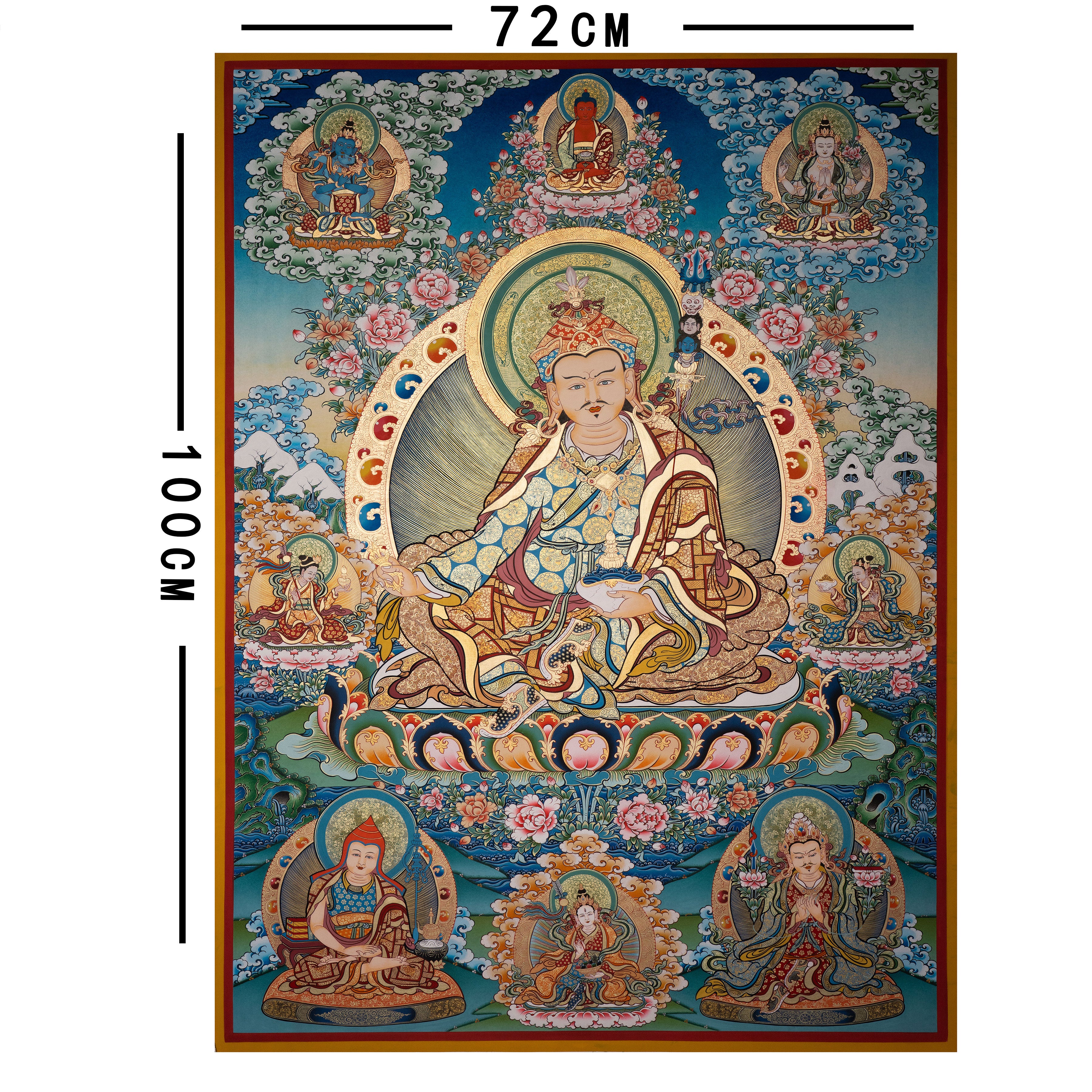 Hand-Painted Tibetan Thangka | Padmakara| Collectible Tibetan Art, Traditional Wall Decor for Home & Meditation Space