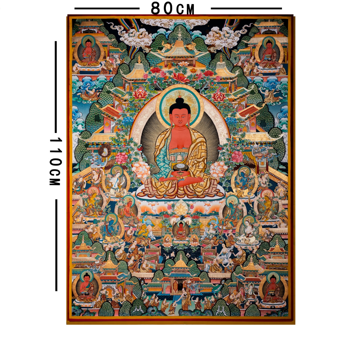 Hand-Painted Tibetan Thangka | Amitabha | Collectible Tibetan Art, Traditional Wall Decor for Home & Meditation Space