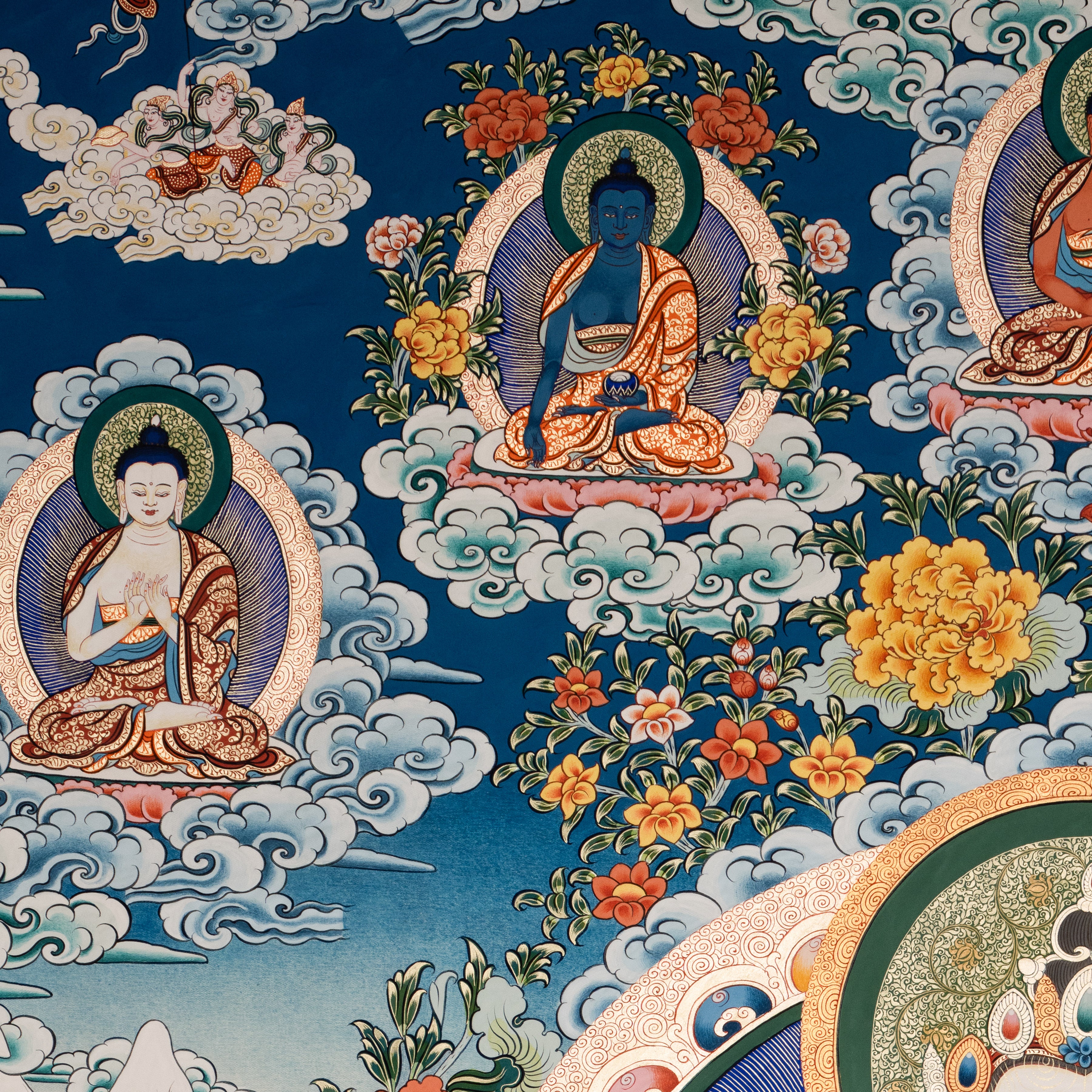 Hand-Painted Tibetan Thangka | Avalokiteshwara| Collectible Tibetan Art, Traditional Wall Decor for Home & Meditation Space