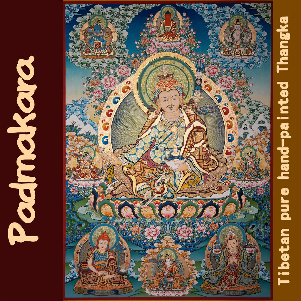 Hand-Painted Tibetan Thangka | Padmakara| Collectible Tibetan Art, Traditional Wall Decor for Home & Meditation Space
