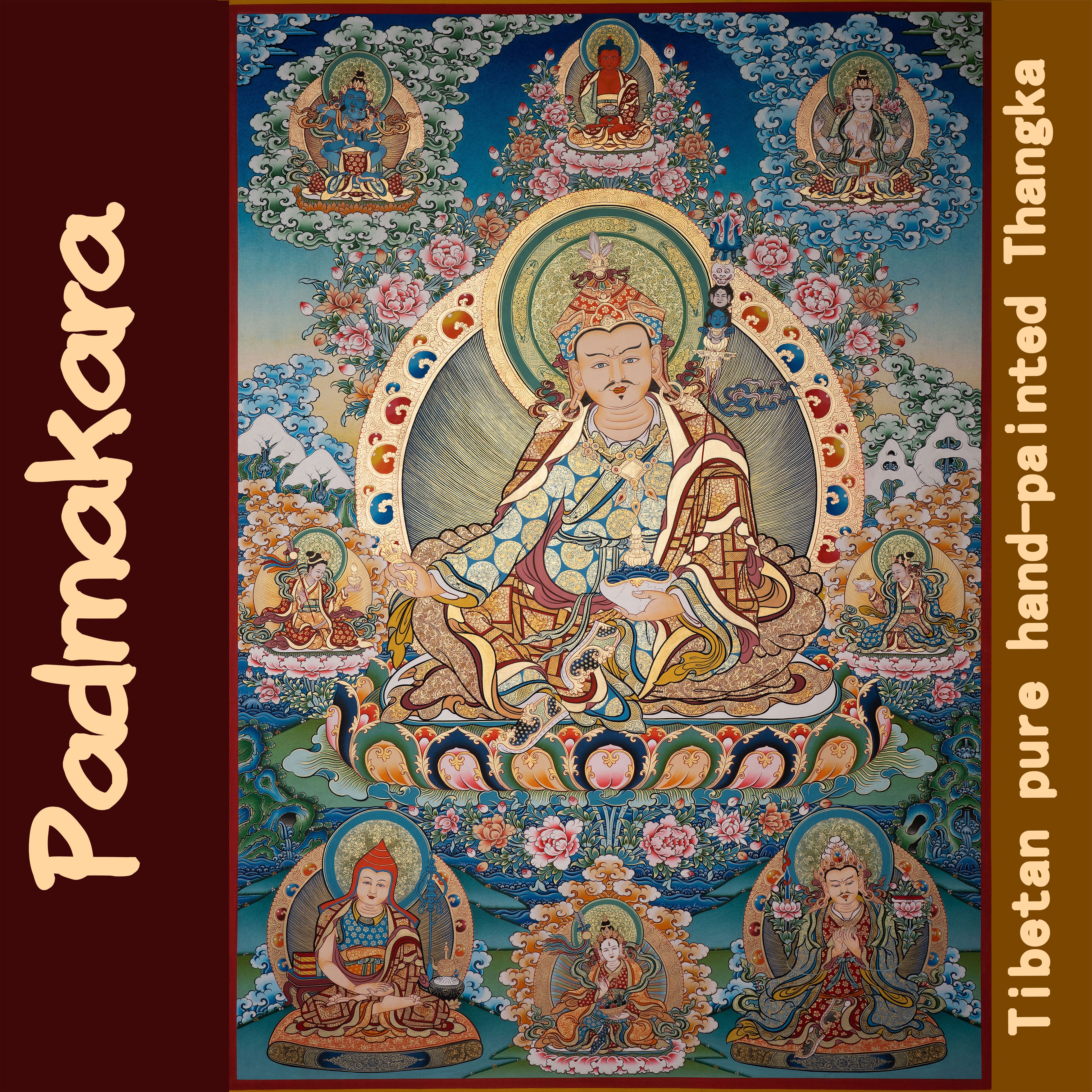 Hand-Painted Tibetan Thangka | Padmakara| Collectible Tibetan Art, Traditional Wall Decor for Home & Meditation Space